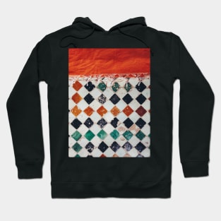 Orange Carpet on Moroccan Tiled Floor Hoodie